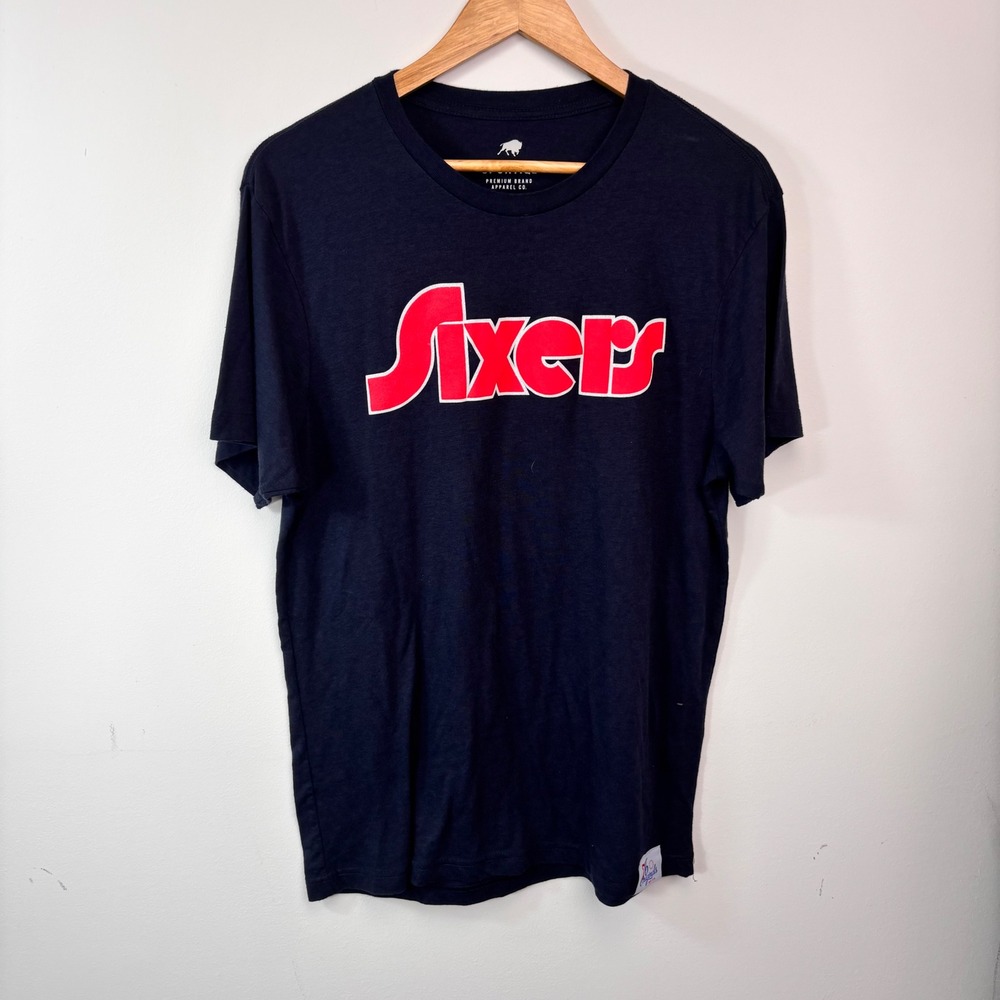 Philadelphia 76ers Sixers Sportiqe 76 Originals Navy T-Shirt Large NBA